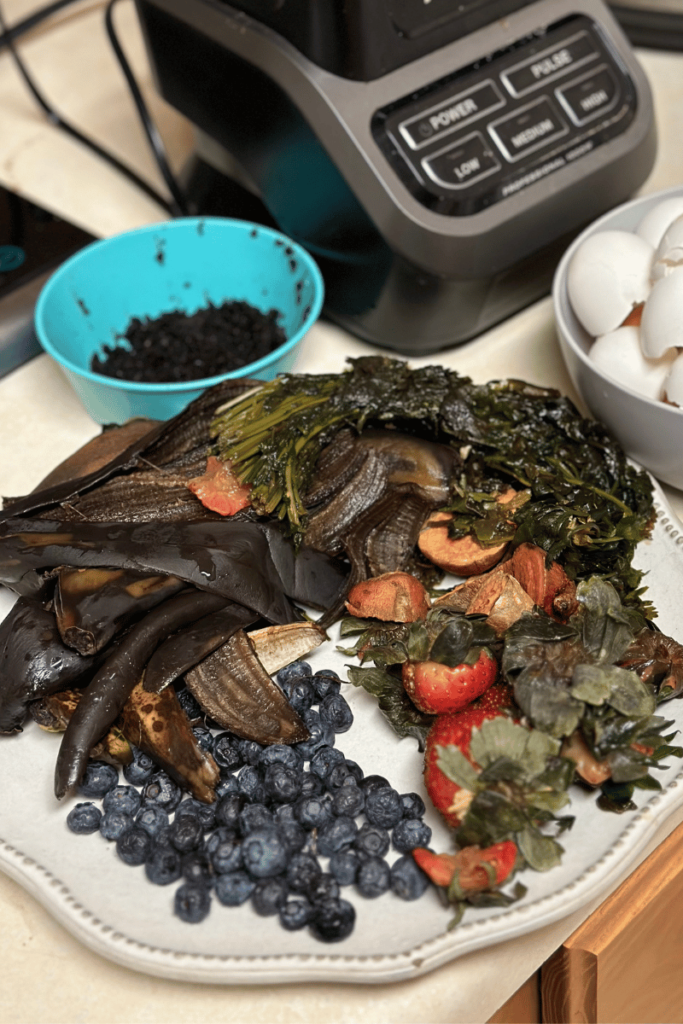 Best Worm Food for Reproduction: Fresh food scraps on a plate, ready to nourish red worms in a composting adventure.