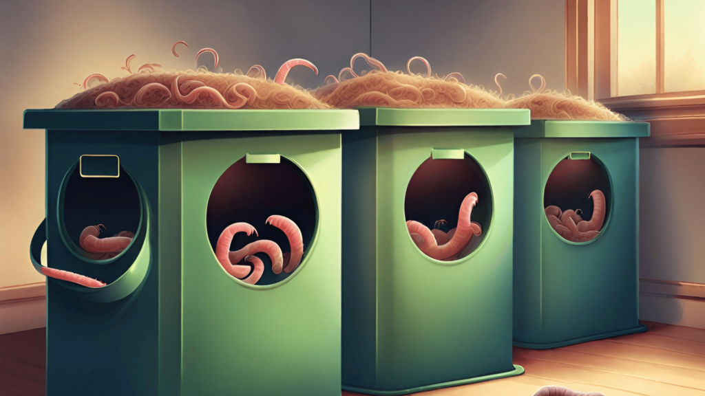 Imaginary worms in a worm bin.